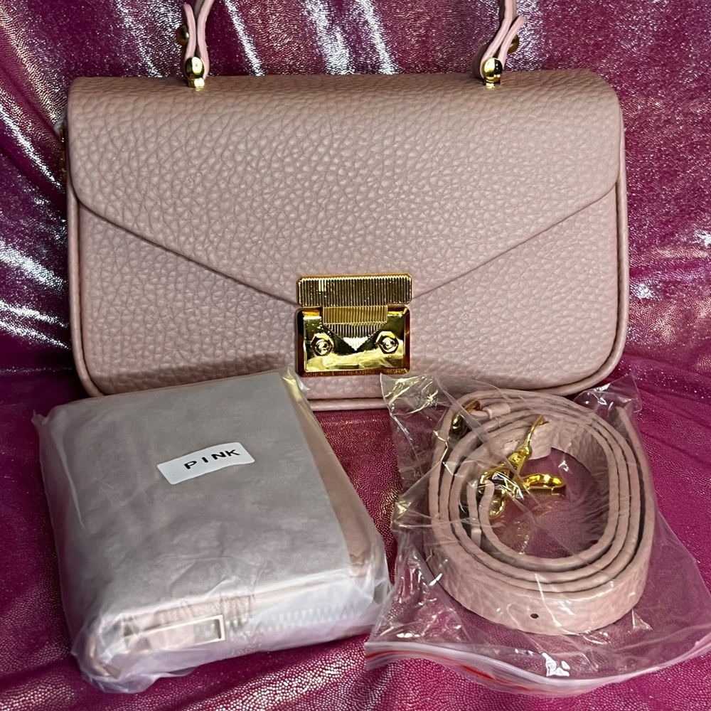 Elegant Pink Leather Handbag